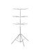Baby three-layer four-leg foldable height-adjustable clothes drying rack, portable clothes drying rack with protective covers on the four corners, can be placed indoors, on the balcony or by the pool
