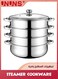 Steam Pot,4 Tier Steamer With Lid Stepped Steamer And Twin Handles,Stainless Steel Stockpot,Multifunction Large Soup Pot Cooking Pot For Living Kitchen Food Cooking,28X23CM Rice Steamer