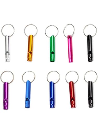 Esforzarse Dog Training Whistle, High Pitch Dog Whistles for Recall Training 10 Pcs, Dog Training Whistle with Key Rings, Pet Training Behavior Aids Anti Lose Flute for Small, Medium, and Large Dogs