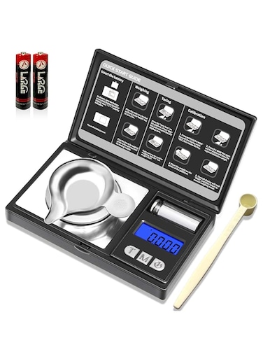 THINKSCALE Milligram Scale, 50g/0.001g Digital Pocket Scale, Mini Gram Scale for Powder, Jewelry, Gem, Reloading, 6 Units, Tare, Cal Weight Included