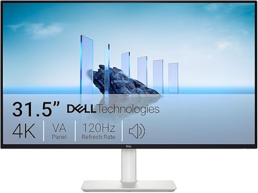 Dell 32 Plus Monitor - S3225QS, 4K UHD (3840x2160), 120Hz, VA, 4ms, AMD FreeSync Premium, 95% DCI-P3, HDR10, Height Adjustment, Built-in Speakers, DisplayPort, 2 HDMI