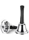 2 Pack Pet training bell, Hand Bell, Silver Steel Bell, Ringing Bell with Handle, Dinner Bells for Inside Classroom Bell, for Food Line, Alarm, Jingles, Ringing,Silver Steel Hand Bells for Adults