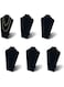 SeeWonder Velvet Jewelry Display Stand with Reinforced Bracket (Black, Pack of 6 Pieces, 12.5in)