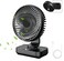 USB Desk Fan, Small Oscillating Table Fan for Bedroom with 4 Speeds, Ultra Quiet and LED Display, Rechargeable 4000mAh Battery Mini Table Fan with Hang Hook for Home Office, Black