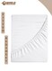 White Microfiber Fitted Bedsheet with Deep Pocket for a Snug Fit, Breathable, Machine Washable for Optimal Protection, Available in King, Queen and Single Sizes, Without Pillow Cover