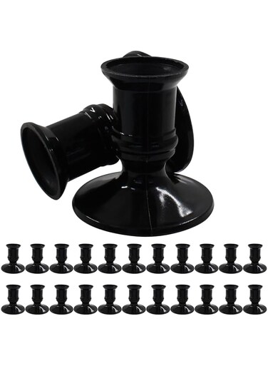 Waziaqoc 24Pcs Gold Taper Candle Holders, Plastic Candlestick Holders Decorative Pillar Candle Holder for Halloween Christmas Wedding Anniversary Dinner Party Table Centerpiece