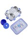 Cartoon Stainless Steel Lunch Box, Stainless Steel Bento Box 3-Compartments, Multifunctional Lunch Box with Soup Bowl, Spoon &amp; Chopsticks, Compact Lunch Box for Office and Students (Purple)