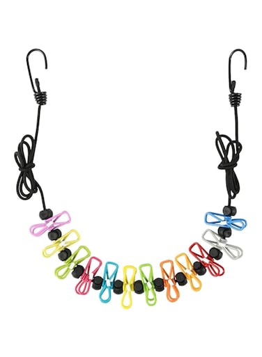 Portable Clothesline，Retractable Clothing line for Travel with 12 Clothes Clips for Indoor Laundry Drying line Outdoor Camping Accessories