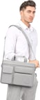 MOSISO Laptop Shoulder Bag with 2 Raised&amp;1 Flapover&amp;1 Horizontal Pocket&amp;Handle&amp;Belt
