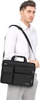 MOSISO Laptop Shoulder Bag with 2 Raised&amp;1 Flapover&amp;1 Horizontal Pocket&amp;Handle&amp;Belt 13.3 inch
