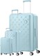 American Tourister Sparky 3-Piece Luggage Set &ndash; 55+67+75cm Hard-Shell, 4 Double Spinner Wheels, TSA Lock, Cabin &amp; Check-In Trolleys &ndash; Mint Green, 3-Year Global Warranty
