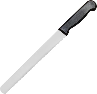 Master 10 Inch Stainless Steel Serrated Bread Knife (Black)   Heavy-Duty Slicer
