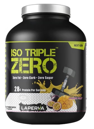 Laperva ISO Triple Zero Next Generation Whey Protein Isolate 4LB Mango Passion Fruit   28g Protein, Zero Carb, Zero Sugar, BCAA, Muscle Growth &amp; Recovery