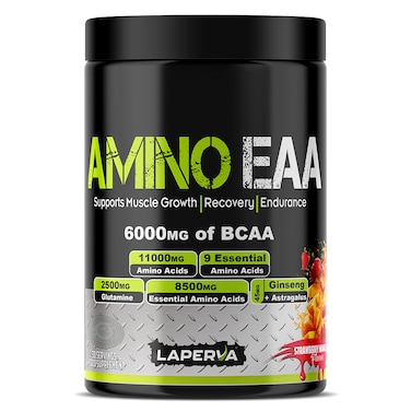 Laperva Amino EAA + Glutamine, Strawberry Mango, 390 Gm, 11000 mg Amino Acids