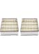 Calish Collapsible Drawer Organisers (2 Pack) Drawer Dividers Wardrobe Closet Organisers, Socks Bra Underwear Storage Boxes for 24 Cell