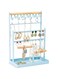 ProCase Jewelry Organizer Stand Necklace Organizer Earring Holder, 6 Tier Jewelry Stand Necklace Holder with 15 Hooks, Jewelry Tower Display Rack Storage Tree for Bracelets Earrings Rings -Blue