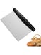 Stainless Steel Dough Scraper, Bench Scraper, Dough Cutter with Measuring Scale, Food Scraper, Pastry Scraper, Bread Pizza Cake Cutter for Kitchen Baking, Black