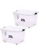 Storage Box 25 L With Lockable Lid &amp; Wheels Clear Plastic Organizer &acirc;&euro;&ldquo; 2 Pieces Transparent Boxes Storing Clothes, Toys, Tools, Medicine, Office Supplies, Documents, Arts &amp; Crafts, Kitchen Etc.