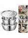 Dubai Gallery 3Pcs/Set Grater Strainer Sieve Basin Washing Bowl Set Vegetable Cutter Stainless Steel Kitchen Tool For Knead Dough Salad Multicolor 28X28X28Cm