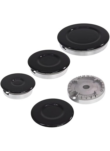 Generic Universal Cookware Cap Set Oven Gas Stovetop Flame Cap Cover Fits Most Stove Knobs Cover Kit Quality Metal Stove Knobs 4pc