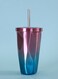Steel Tumbler with Straw - Wim Hot and Cold Double Wall Drinking Cups Coffee Mugs Ice Cups 16oz/500ml Irregular Diamond with Lid- Red &amp; Blue