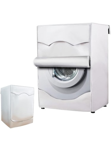 DAYONG Washing Machine Cover,Silver Coating Oxford Cloth Washer Dryer Cover for Front Loading Machine,Waterproof Dust-proof Sun-resistant Dust Cover for Full-automatic Roller Washing Machine (Silver)