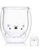 Cute Bear Shape Double Wall Insulated Glass Cup Clear