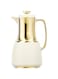 BLACKSTONE 1 Liter Flask - Leakproof Button Locking Design, Lightweight Durable Flask for Hot &amp; Cold Drinks, 1-Year Warranty QGR10 - Beige &amp; Gold
