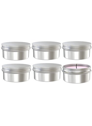 Metal Tins Cans, Bulk Storage Aluminum Jars, Round Food Tins Screw Top Refillable Containers for Storing Spices, Candies, Lip Balm, Candles Arts &amp; Crafts