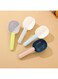 Band clip handle pet food spoon, A set of spoons includes four spoons, including gray with green, blue with pink, white with blue, and white with gray.4Pcs