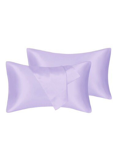 Satin Pillowcase for Hair and Skin Care, Set of 2 Queen Size (51cm x 76cm), Soft Smooth Breathable Silk Pillow Covers, Luxurious Envelope