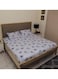 Design 3 Piece Hometex Design 100% Cotton King Size Printed Flat Sheet Set HIRON - 1 Flat Sheet (240x260 cm) + 2 Pillow Covers (50x80 cm)