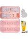 Silicone Ice Cube Tray with Funnel-type Lid, 4 Hole Fun Cat Shapes Cute Ice Molds for Cocktails, Slow Melting Large Ice Cube Molds, Reusable Ice Ball Maker, for Whiskey, Wine, Juice, Pink