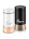 NimbusNote Salt and Pepper Shakers Set, Kitchen Decor and Accessories for Countertop Kitchen Gadgets Cooking Table Housewarming Christmas Gift Refillable Design (Black + White)