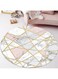 Toyfex Nordic Style Area Rug, Modern Faux Marbled Gold Lines Cross Pattern Non-Slip Round Carpet for Living Room Hanging Basket Computer Study,A,100cm