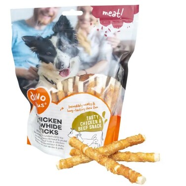 Duvo+ Meat Chicken &amp; Rawhide Dog Sticks 12.5cm &ndash; 400g