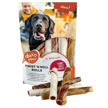 Duvo Beef Twist'N Rolls 12.5cm &ndash; 5pcs Chewy Dog Snacks