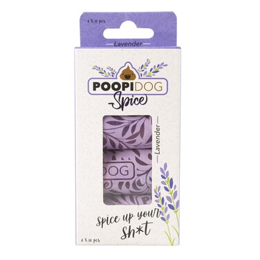 Duvo+ Poopi Dog Poo Bag Spice Purple (Lavender Fragrance) 4x15pcs