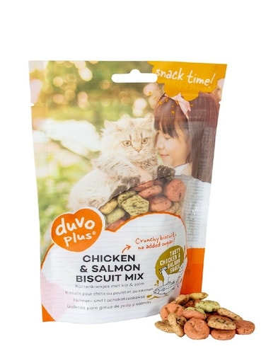 خليط بسكويت الدجاج والسلمون للقطط - 50 جرام