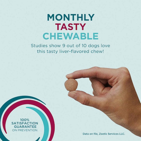 Zoetis Simparica TRIO the Complete Flea, Tick, and Heartworm Prevention for Dogs 2.5 - 5 kg ( 3 Chewable Tablets )
