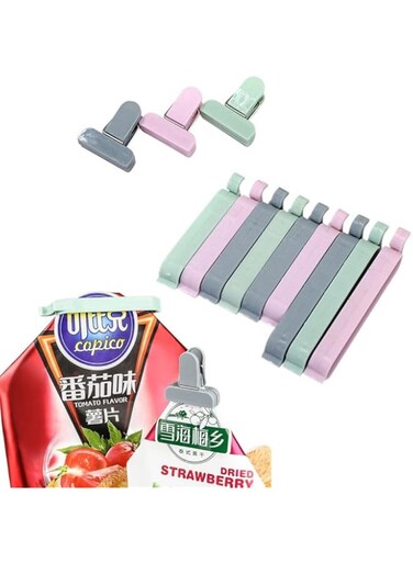 Goodern 12 PCS Sealing Clips for Food and Snack Bag,Plastic Chip Clips for Food Packages,Bag Sealing Clips, Air Tight Seal Grip for Office Kitchen Home Usage Storage,Kitchen Storage Accessories