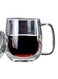 350ML Borosilicate Double Wall Glass Tea Coffee Cup with Handle and Glass Lid Clear 350ml