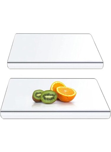 Acrylic Cutting Board, Non Slip Edge Transparent Cutting Board With Lip Reusable Lightweight For Meat Vegetables(B)