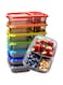 Youngever 7 Pack Bento Lunch Box, Meal Prep Containers, Re-usable 3 Compartment Plastic Divided Food Storage Container (Rainbow)