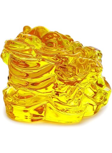 Crystal Glass Golden Toad Figurine,Bring Wealth and Prosperity for Feng Shui, Home, and Office Decor,Lucky Gift 2.4inch