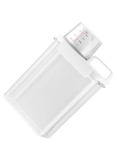 Generic Laundry Detergent Dispenser with Measuring Cup Washing Liquid Box Dry Grain Dispenser for Cereals, 1.8L