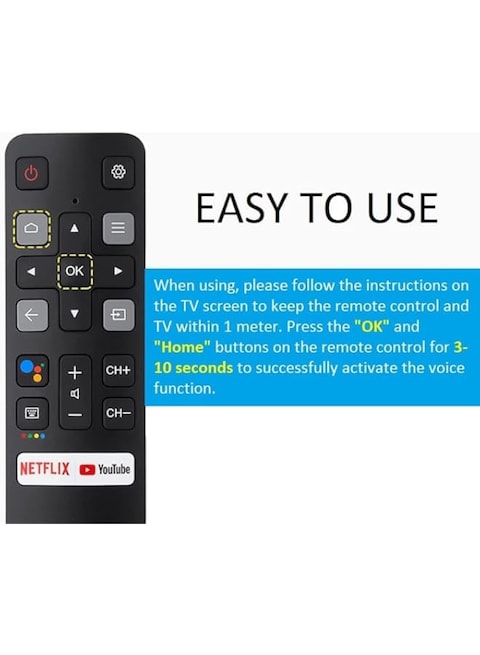 Voice Remote Control for TV   Upgraded RC802V Replacement Remote   Compatible with 40S330, 32S330, 70S430, 55S430, 43S434, and More   Universal Remote for Smart TVs