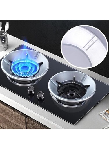 KASTWAVE Gather Fire Gas Stove Cover Energy Saving Round Bottom Wok Rack Windproof Wok Pan Support Stand Trivet for Gas Hobs Fire Stove Pot Cooktop Four Hole(2 PCS)