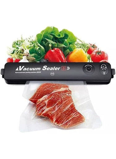 Vacuum Sealer Machine Upgraded Automatic Food Sealer Machine, kitchen Automatic Food Vacuum Sealer Machine Black &amp; LED Indicator