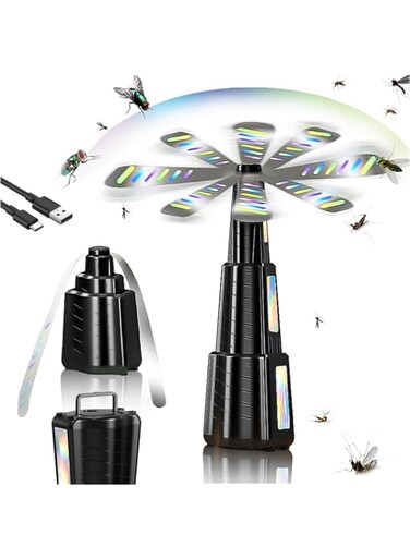 Dzannc 2 Pcs Fly Repellent Tables Fans, Portable Picnic Camping Hotel Restaurant Family Dining Table Silent Fly Killing Fan for Indoor &amp; Outdoor Dining, USB Powered Hanging Mosquito Repellent Desk Fan